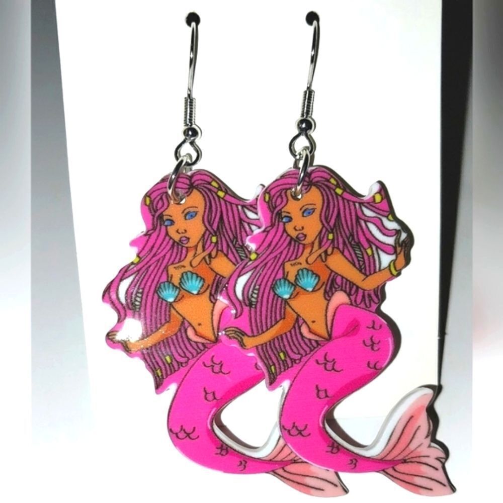 Hand Crafted Super cute anime mermaid earrings
